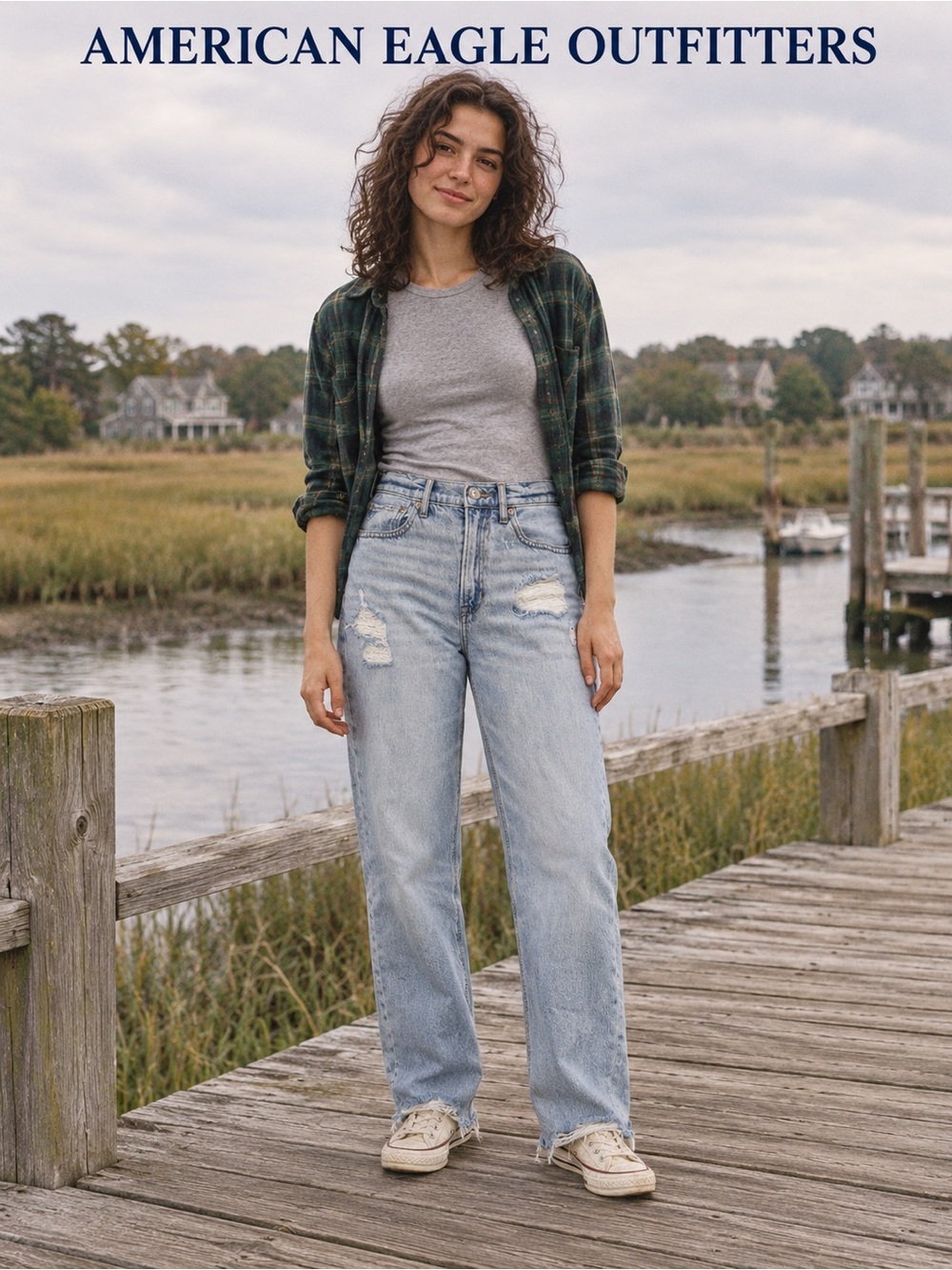 American Eagle Highest Rise 90s Boyfriend Distressed Jeans Size 8 Regular